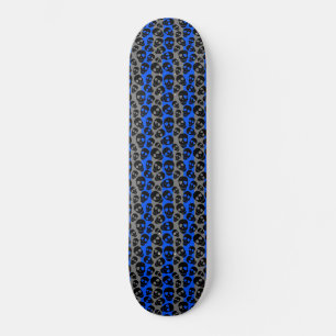Skateboard Rayas grises azules al azar