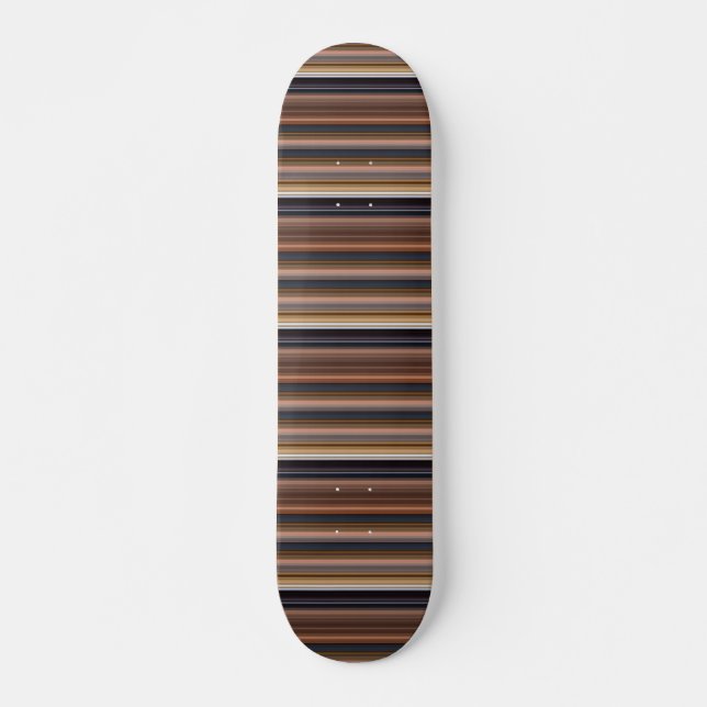 Skateboard Rayas marrones azules cortas (Anverso )