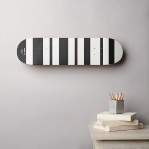 Skateboard Rayas minimalistas de negro y blanco