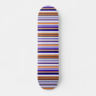 Skateboard Rayas naranjas azules