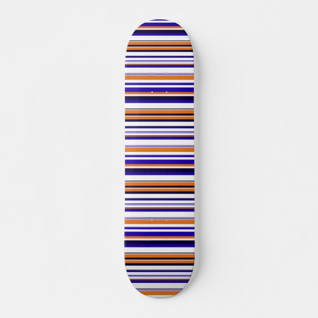 Skateboard Rayas naranjas azules (Anverso )