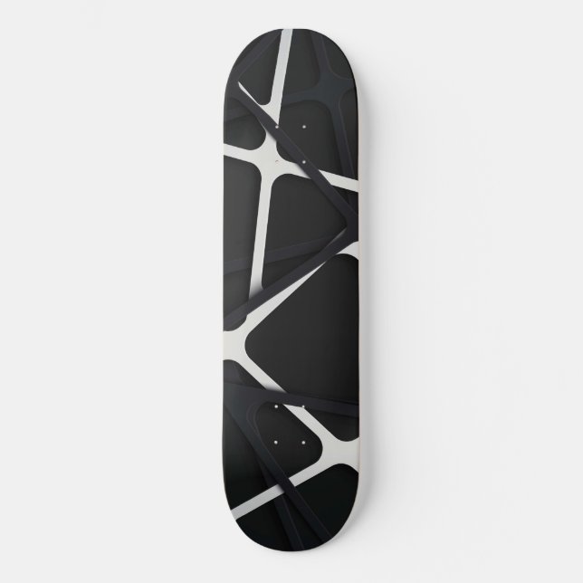 Skateboard Rayas negras 3D (Anverso)