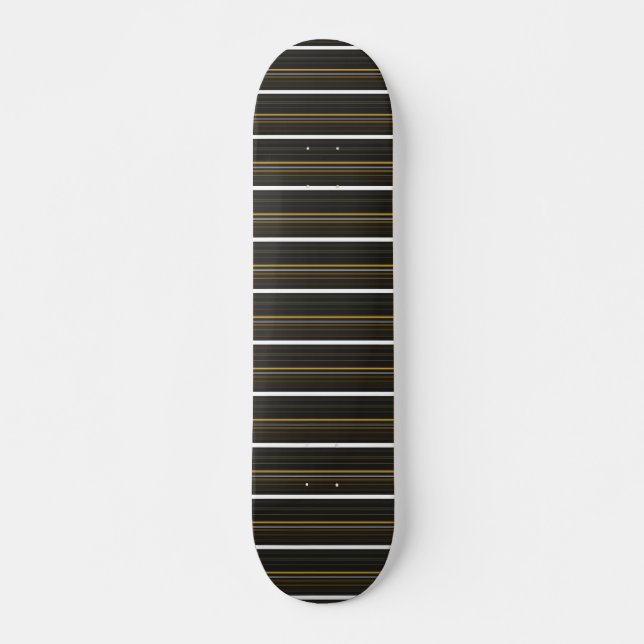 Skateboard Rayas negras amarillas lindas (Anverso )