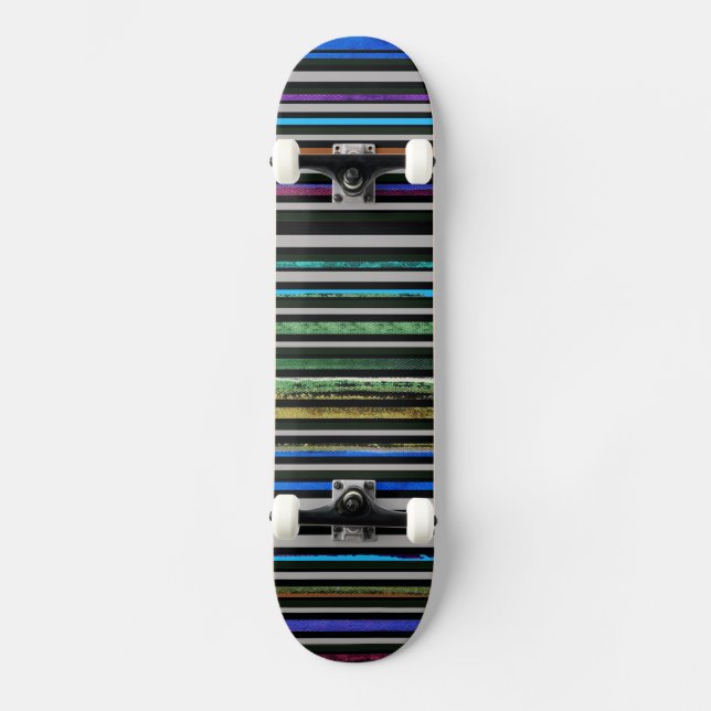 Skateboard Rayas negras para patinadores (Anverso)