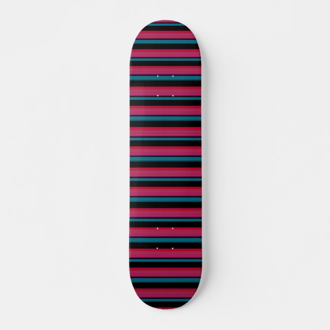 Skateboard Rayas negras rosadas lindas (Anverso )