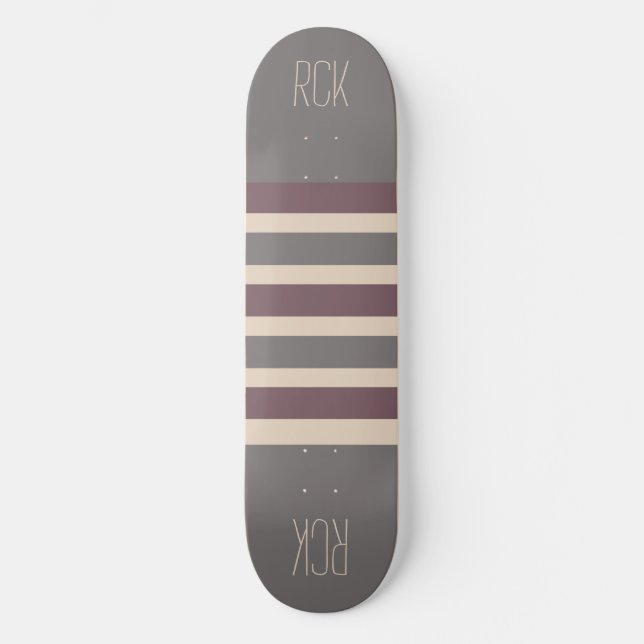 Skateboard Rayas Patrón personalizado monograma patines (Anverso)