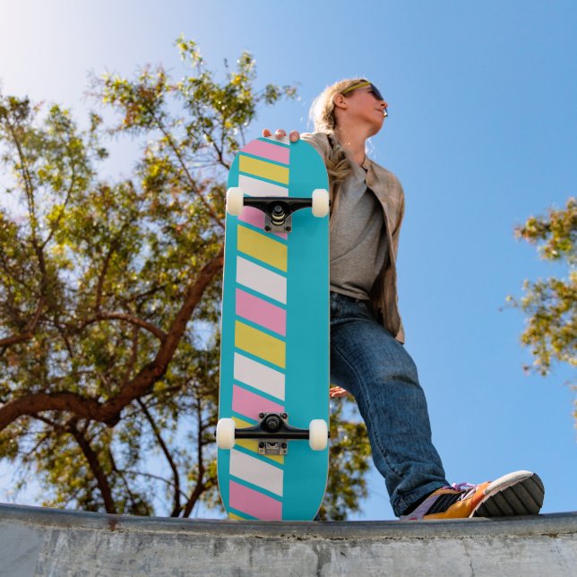 Skateboard Rayas Retro 80s (Exterior 1)