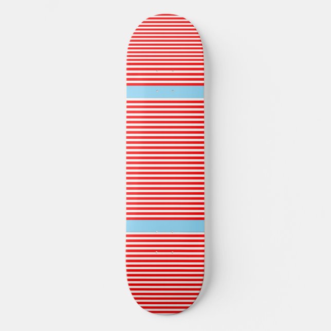 Skateboard Rayas Rojas Azules (Anverso)