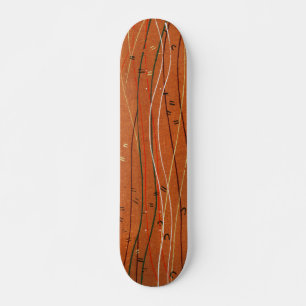 Skateboard Rayas Rojas Onduladas: Arte Abstracto Japonés Mode