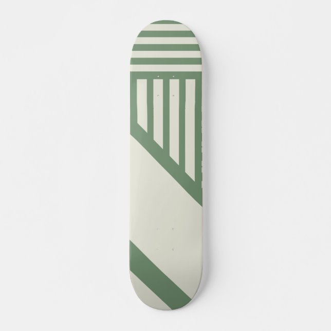 Skateboard Rayas triangulares en verde (Anverso )