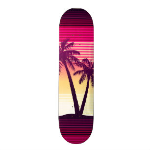 Skateboard Rayas tropicales de la puesta del sol