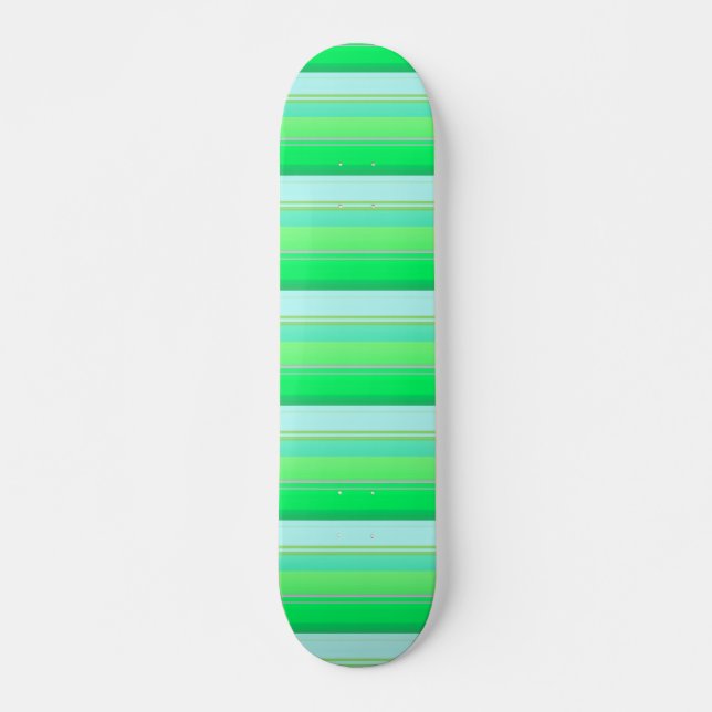 Skateboard Rayas verdes aqua lindas (Anverso )