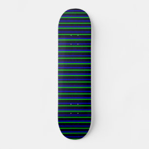 Skateboard Rayas verdes de color azul negro