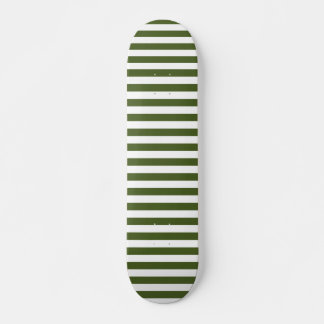 Skateboard Rayas Verdes Musgo Oscuro y Blanco