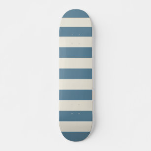 Skateboard Rayas Verticales Azules y Crema