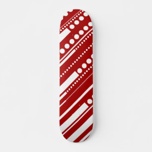 Skateboard Rayas y puntos en rojo y blanco