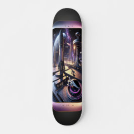Skateboard "Raygun Gothic Futuritic Cityscape Deck"