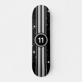 Skateboard Rayos de Carreras negro y plateado Starlight