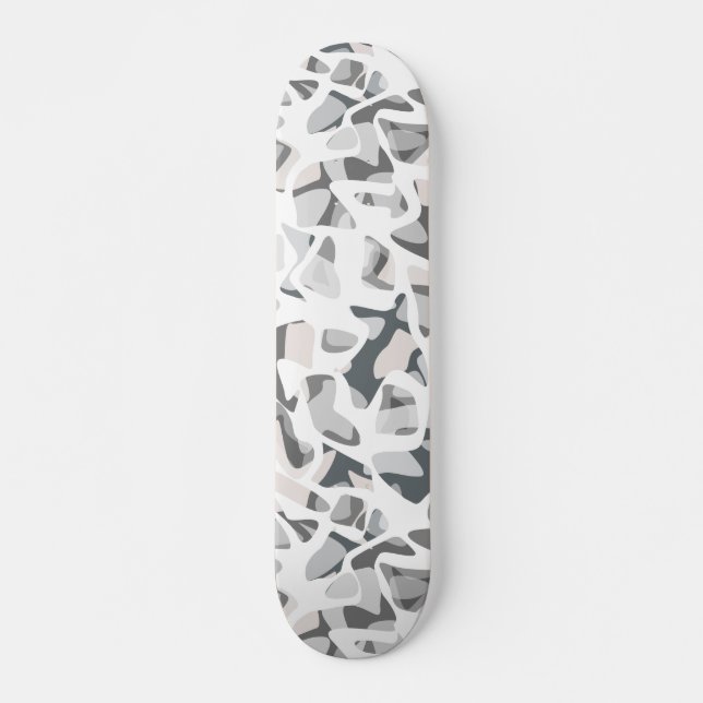Skateboard Rayos de color gris claro Abstracto patrón manchad (Anverso )