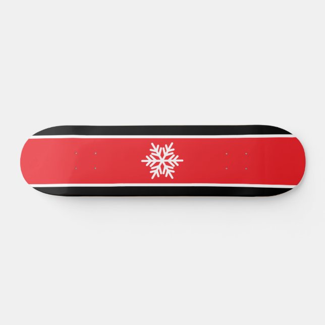 Skateboard Rayos de nieve brillante rojo negro franjas de Car (Horz)
