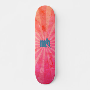 Skateboard Rayos de sol brillantes monogramados