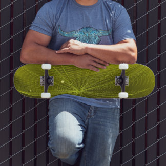 Skateboard Rayos de verde psicodélico eléctrico