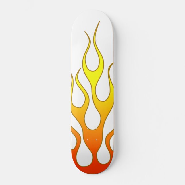 Skateboard Rayos llameantes del fuego (Anverso)