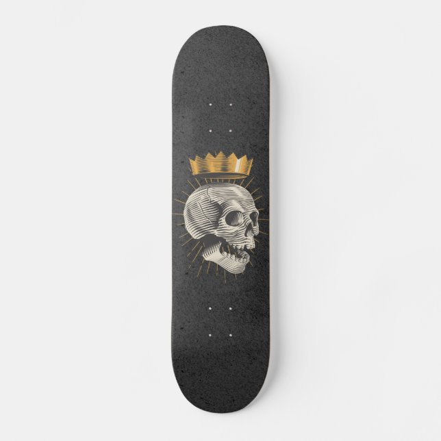 Skateboard Real Skull King Crown Grunge Gótico gótico negro (Anverso)
