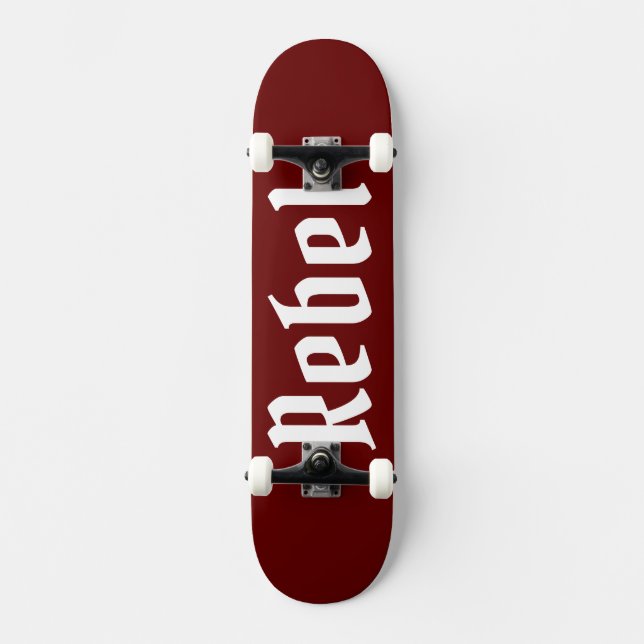 Skateboard Rebel maroon bg (Anverso)