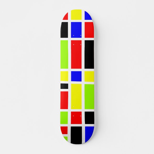 Skateboard Rectángulos coloridos 01 (Anverso )