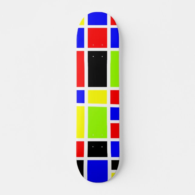 Skateboard Rectángulos coloridos 02 (Anverso )
