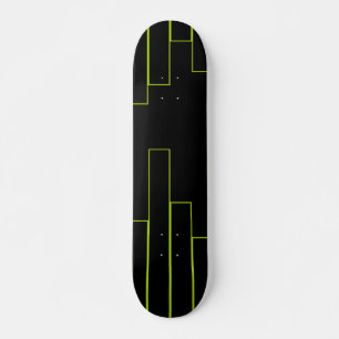 Skateboard Rectángulos Verde Lima y Negro