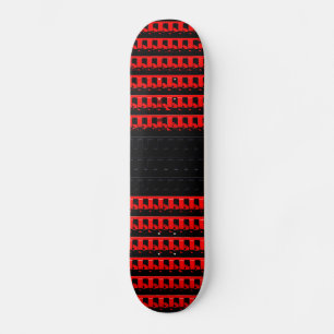 Skateboard Red Black Fence