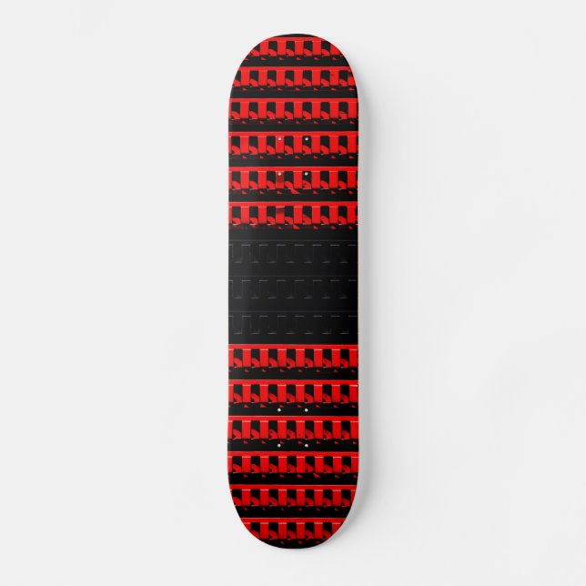 Skateboard Red Black Fence (Anverso)