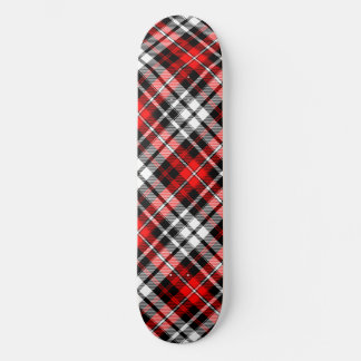 Skateboard Red Black White Plaid Tartan Pattern Design 