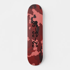 Skateboard Red camouflage pattern