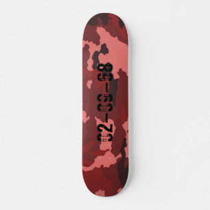 Skateboard Red camouflage pattern
