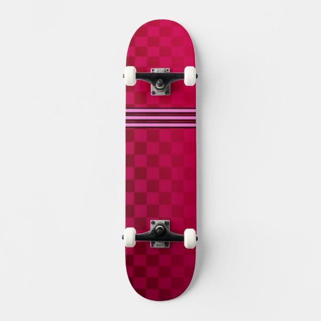 Skateboard Red Checkboard desenfadado (Anverso)