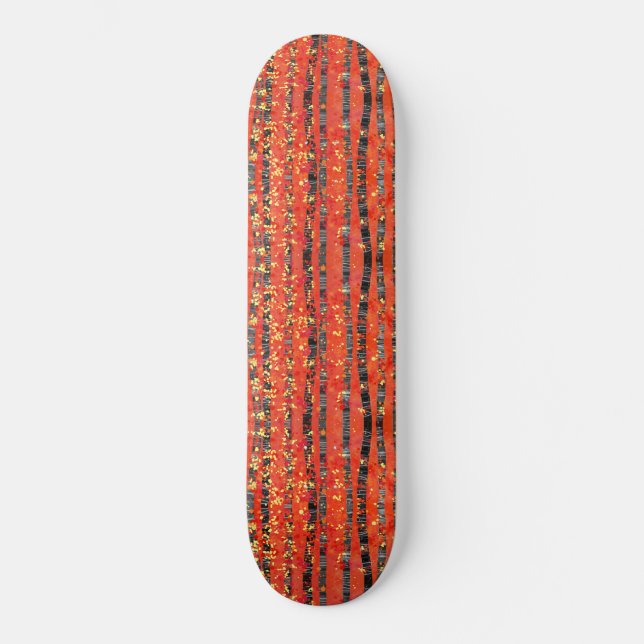 Skateboard Red del bosque de árboles de Birch (Anverso)