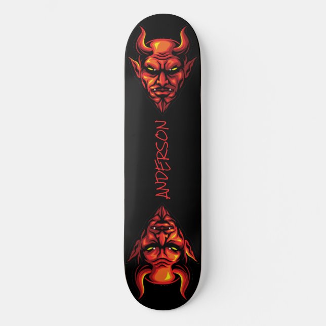 skateboard Red Devil Head with Horns (Anverso)