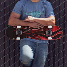Skateboard Red Flames