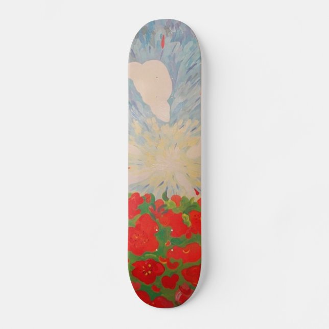 Skateboard Red Flowers (Anverso)