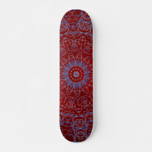 Skateboard Red Hearts y Blue Lace