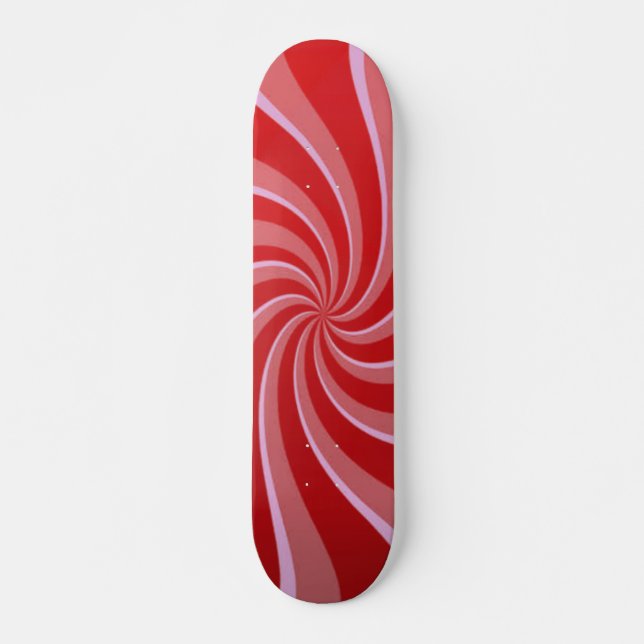 Skateboard Red Retro Swirls (Anverso )