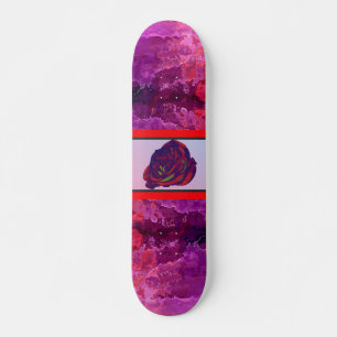 Skateboard Red Rose