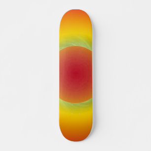 Skateboard Red Sun Blue Swirl