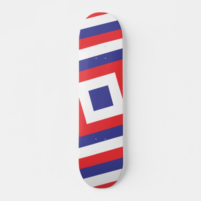 Skateboard Red White y Blue Square (Anverso )