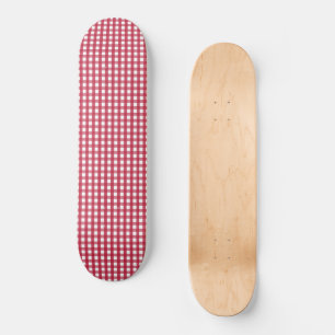 Skateboard Red y White Gingham Plaid