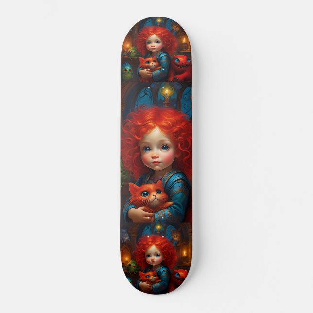 Skateboard Redhead Adventures: Girl, Colorful Little Monsters (Anverso)