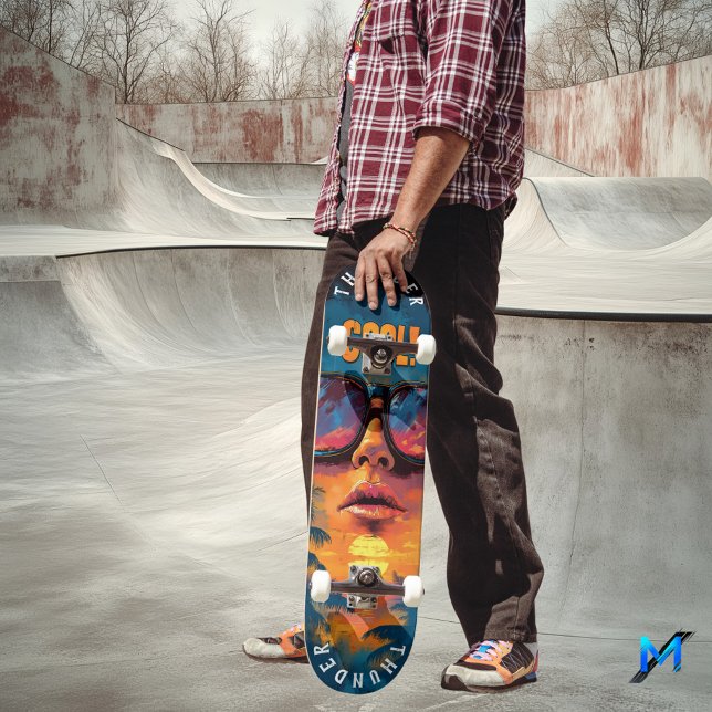 Skateboard Reflexión sobre el atardecer en el arte pop - Vibr (Subido por el creador)